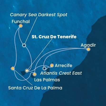 Španielsko, , Maroko, Portugalsko z Tenerife na lodi Costa Fortuna