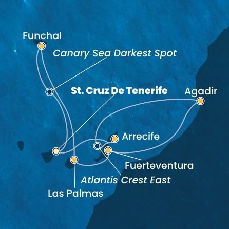 Španielsko, , Maroko, Portugalsko z Tenerife na lodi Costa Fortuna