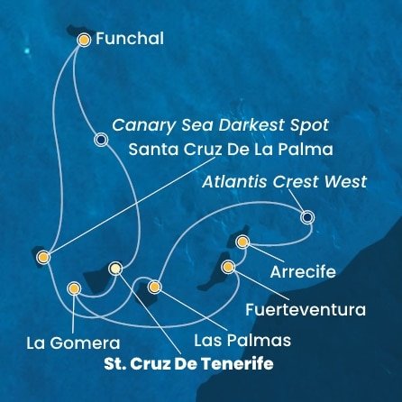 Španielsko, , Portugalsko z Tenerife na lodi Costa Fortuna