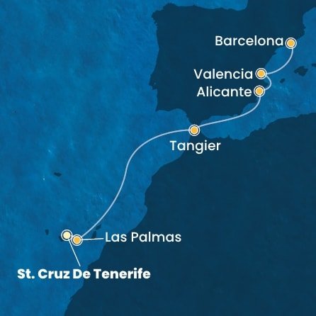 Španielsko, Maroko z Tenerife na lodi Costa Toscana