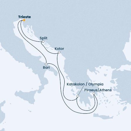 Taliansko, Chorvátsko, Čierna Hora, Grécko z Trieste na lodi Costa Deliziosa