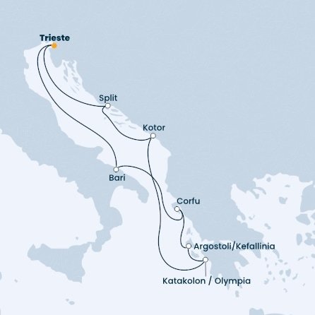 Taliansko, Chorvátsko, Čierna Hora, Grécko z Trieste na lodi Costa Deliziosa