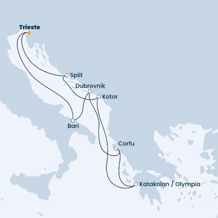 Taliansko, Chorvátsko, Čierna Hora, Grécko z Trieste na lodi Costa Deliziosa