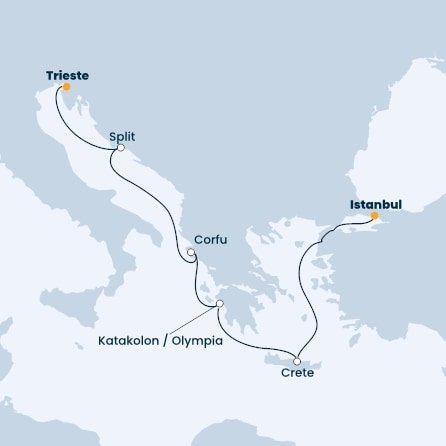 Taliansko, Chorvátsko, Grécko, Turecko z Trieste na lodi Costa Deliziosa