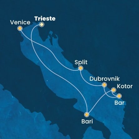 Taliansko, Čierna Hora, Chorvátsko z Trieste na lodi Costa Deliziosa