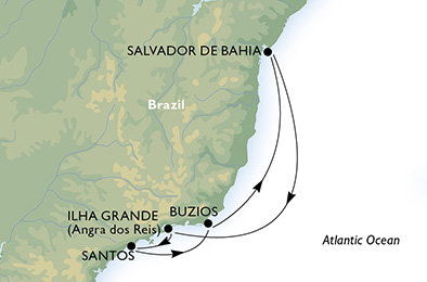 Brazília zo Santosu na lodi MSC Preziosa