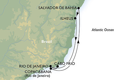 Brazília z Rio de Janeira na lodi MSC Musica