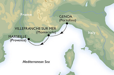 Taliansko, Francúzsko z Janova na lodi MSC Magnifica