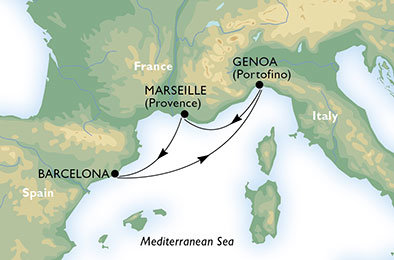 Francúzsko, Španielsko, Taliansko z Marseille na lodi MSC Fantasia