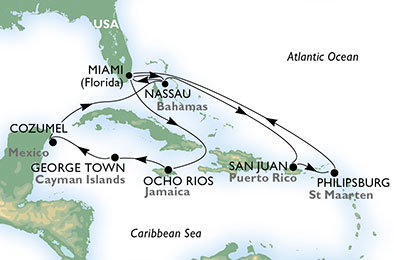 Okouzlující pláže Karibiku z Miami na lodi MSC Divina z Miami na lodi MSC Seaside