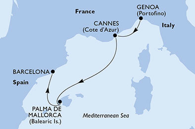 Taliansko, Francúzsko, Španielsko z Janova na lodi MSC Fantasia