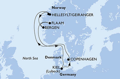 Nemecko, Dánsko, Nórsko z Kielu na lodi MSC Preziosa