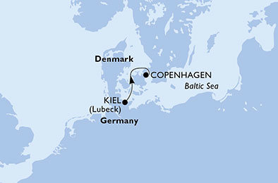 Nemecko, Dánsko z Kielu na lodi MSC Preziosa
