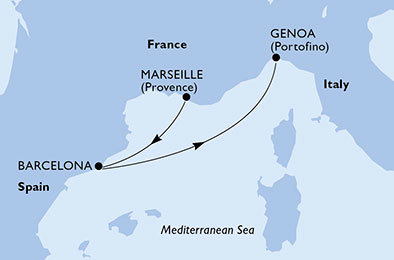 Francúzsko, Španielsko, Taliansko z Marseille na lodi MSC Magnifica