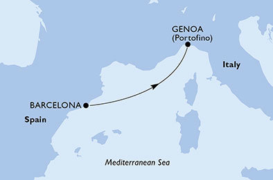Španielsko, Taliansko z Barcelony na lodi MSC Magnifica