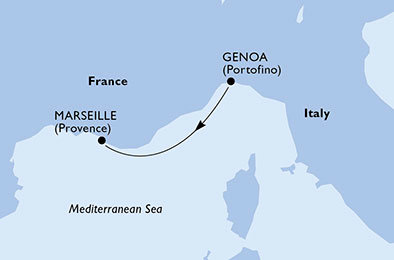 Francúzsko, Taliansko z Janova na lodi MSC Opera