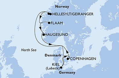 Nemecko, Dánsko, Nórsko z Kielu na lodi MSC Meraviglia