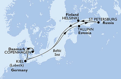 Dánsko, Fínsko, Rusko, Estónsko, Nemecko z Kodaně na lodi MSC Meraviglia