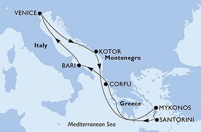 Taliansko, Čierna Hora, Grécko z Benátok na lodi MSC Opera