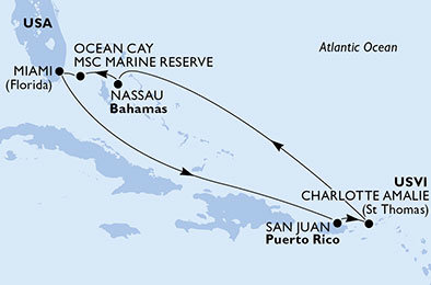 USA, Bahamy z Miami na lodi MSC Seaside