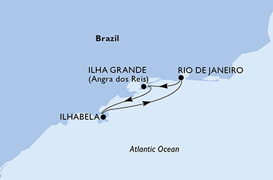 Brazília z Rio de Janeira na lodi MSC Fantasia