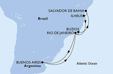 Argentína, Brazília z Buenos Aires na lodi MSC Fantasia