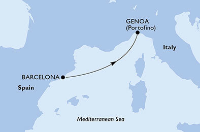 Španielsko, Taliansko z Barcelony na lodi MSC Orchestra