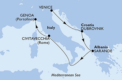 Taliansko, Chorvátsko, Albánsko z Benátok na lodi MSC Orchestra