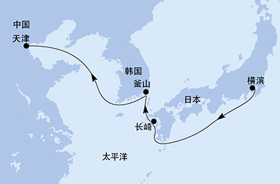 Japonsko, Južná Kórea, Čína na lodi MSC Splendida