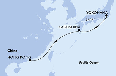 Čína, Japonsko na lodi MSC Splendida