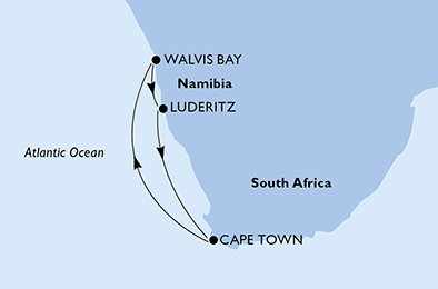 Juhoafrická republika, Namíbia z Kapského Mesta na lodi MSC Orchestra