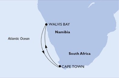 Juhoafrická republika, Namíbia z Kapského Mesta na lodi MSC Orchestra