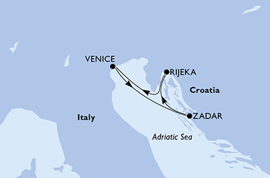 Taliansko, Chorvátsko z Benátok na lodi MSC Sinfonia