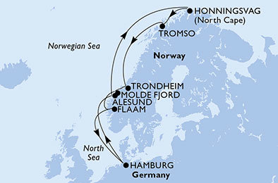 Nemecko, Nórsko z Hamburgu na lodi MSC Preziosa