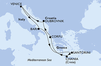 Taliansko, Grécko, Chorvátsko z Bari na lodi MSC Magnifica