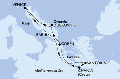 Taliansko, Grécko, Chorvátsko z Bari na lodi MSC Magnifica