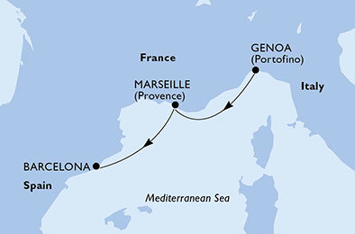 Taliansko, Francúzsko, Španielsko z Janova na lodi MSC Meraviglia