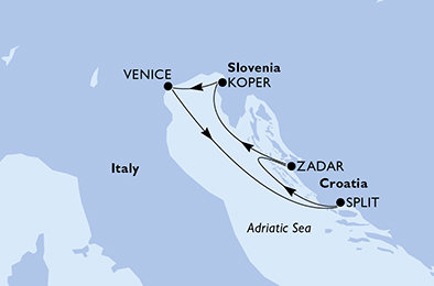 Taliansko, Chorvátsko, Slovinsko z Benátok na lodi MSC Lirica