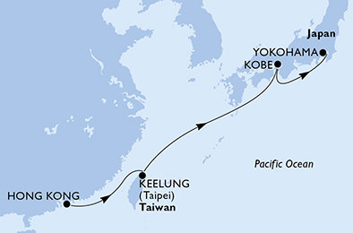 Čína, Tchaj-wan, Japonsko na lodi MSC Bellissima