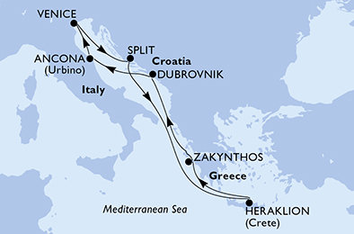 Taliansko, Chorvátsko, Grécko z Benátok na lodi MSC Sinfonia