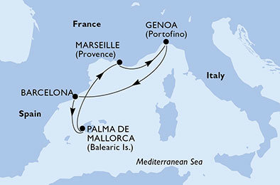 Španielsko, Francúzsko, Taliansko z Barcelony na lodi MSC Opera