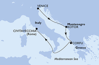 Taliansko, Čierna Hora, Grécko z Benátok na lodi MSC Magnifica
