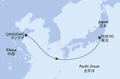 Čína, Japonsko z Čching-tao na lodi MSC Bellissima