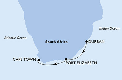 Juhoafrická republika z Durbanu na lodi MSC Opera