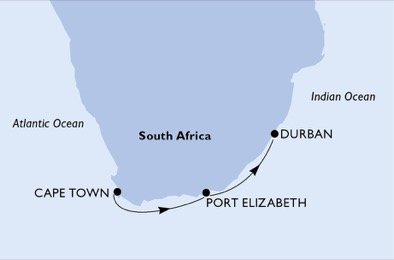 Juhoafrická republika z Kapského Mesta na lodi MSC Opera