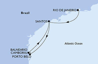 Brazília z Rio de Janeira na lodi MSC Preziosa