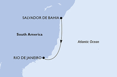 Brazília zo Salvadoru na lodi MSC Preziosa