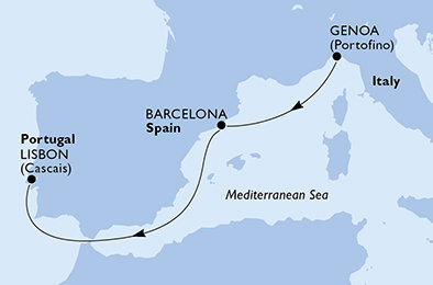 Taliansko, Španielsko, Portugalsko z Janova na lodi MSC Grandiosa