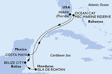 USA, Honduras, Belize, Mexiko, Bahamy z Miami na lodi MSC Divina