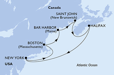 USA - Východné pobrežie, Kanada z New Yorku na lodi MSC Divina